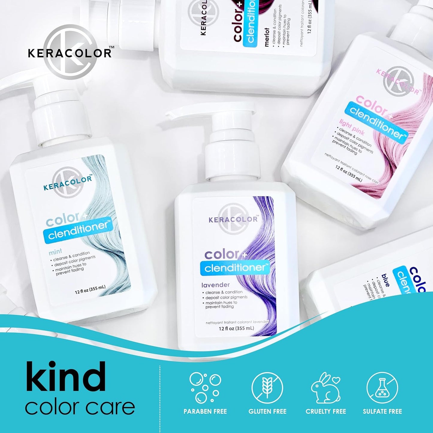 Keracolor 3-In-1 Color-Depositing Conditioner | Gently Cleanses & Conditions | 12 Fl Oz