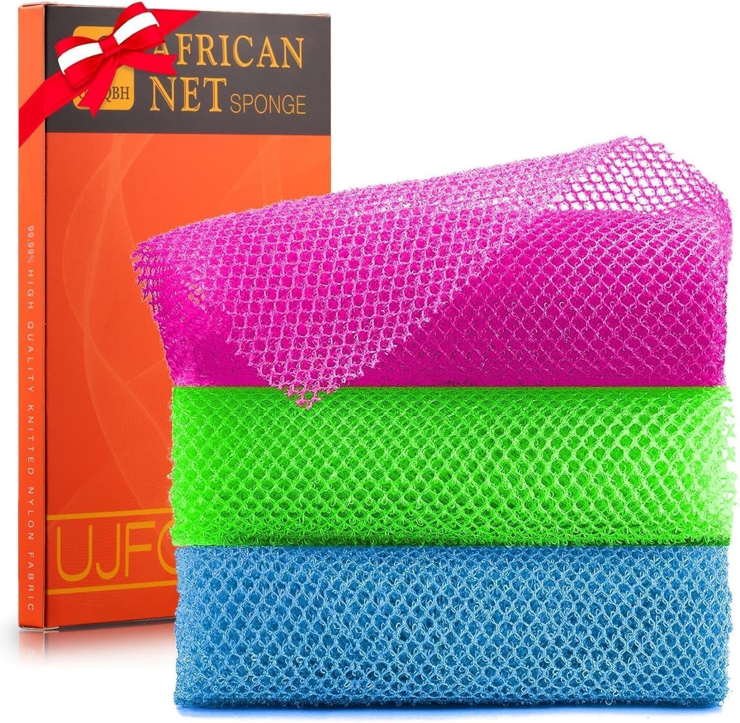 Exfoliating African Bath Sponge Set – 6 Pieces | Skin Smoother for Daily Use