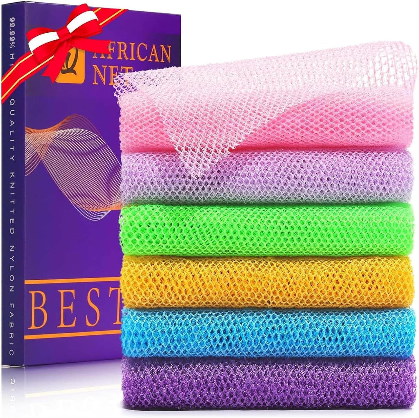 Exfoliating African Bath Sponge | Long Net Body Scrubber | Green