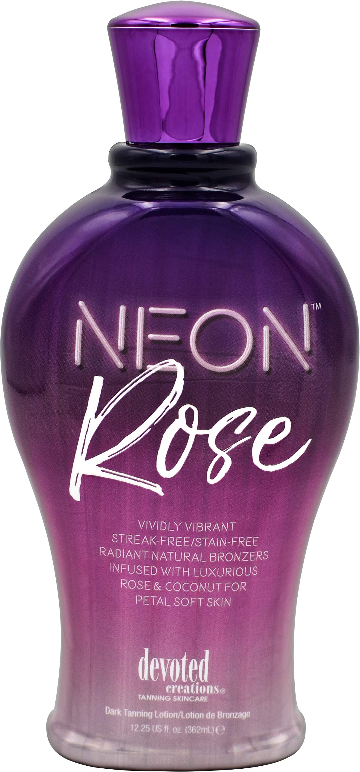Devoted Creations Neon Rose Tanning Lotion With Natural Bronzers 12.25 Oz