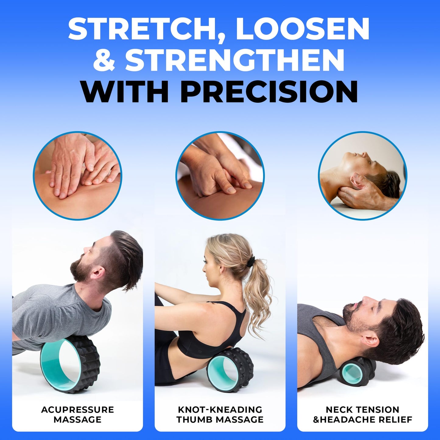 Chirp Wheel XR Massage Roller for Neck & Headache Relief – Rejuvenate Body, Spinal Care & Tension Through Thumb Pressure Release | High-Density Foam for Physical Therapy, 500lbs Capacity, 4" Mint