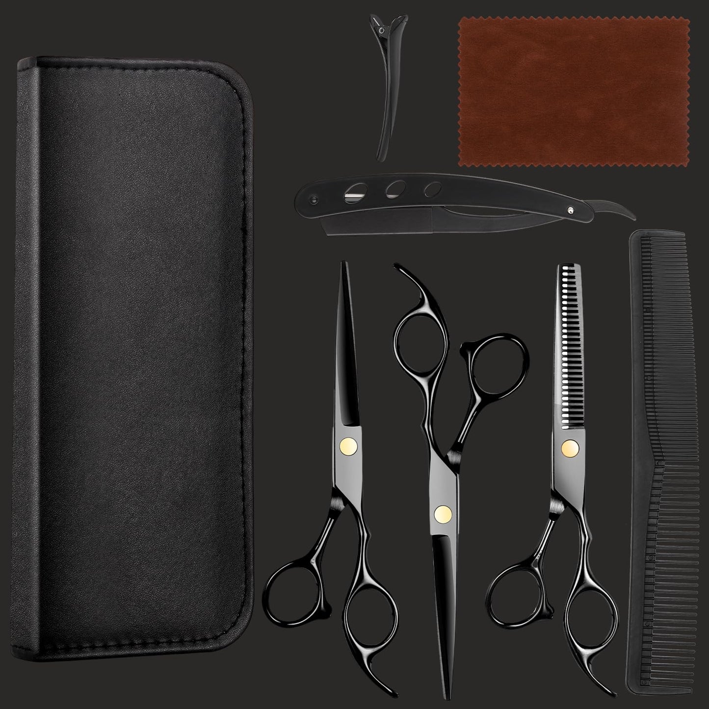 Hair Cutting Scissors Kit, Professional Barber Shears Set With Hair Scissors Thinning Shears, Tijeras Para Cortar Cabello Haircu