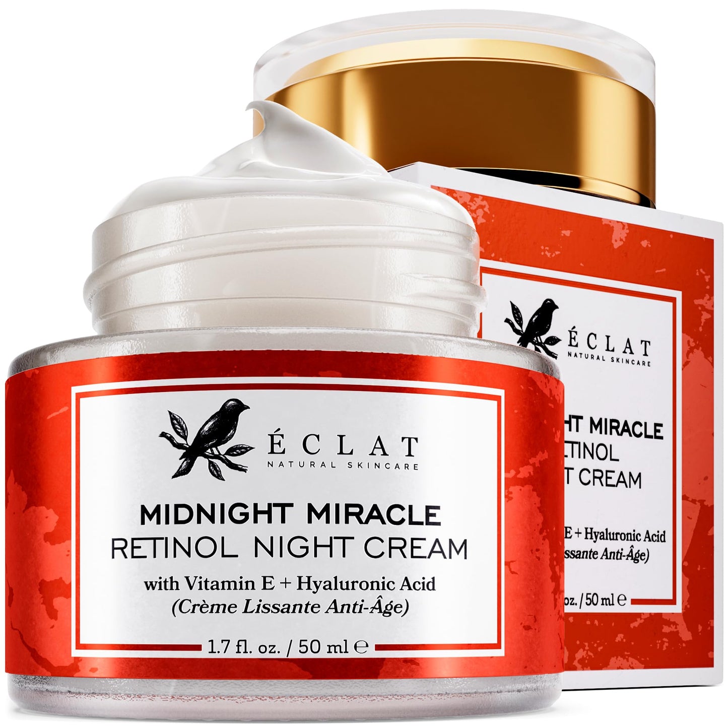 Retinol Night Cream - 2.5% Retinol With 2.5% Hyaluronic Acid - Retinol Face Moisturizer To Boosts Elasticity And Hydration, Firm