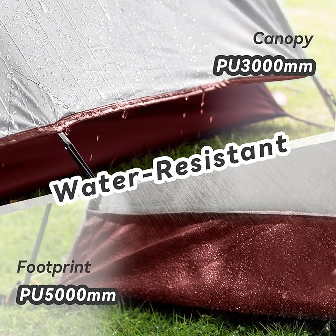 Forceatt Camping Tent 2/3/4 Person, Professional Waterproof & Windproof Lightweight Backpacking Tent Suitable for Outdoor,Hiking,Camping, Mountaineering and Travel