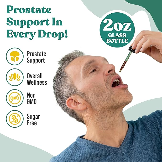 Prostavec Advanced Prostate Support Supplement - Liquid Formula for Faster Absorption with Pygeum, Saw Palmetto, Stinging Nettle + Turmeric & Damiana - Vegan, Non-GMO - 6 fl oz