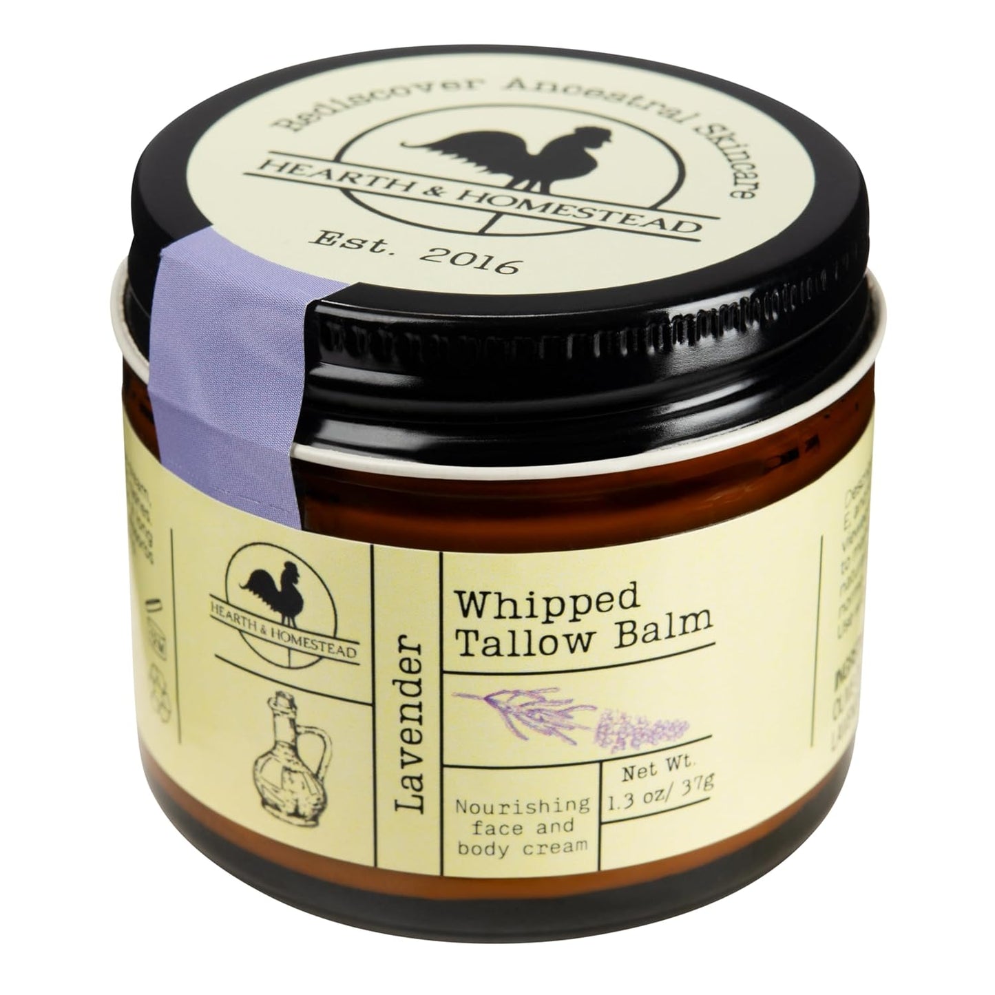 Handmade Unscented Whipped Tallow Balm | Organic Body Butter for Eczema & Rosacea - 1.3 oz