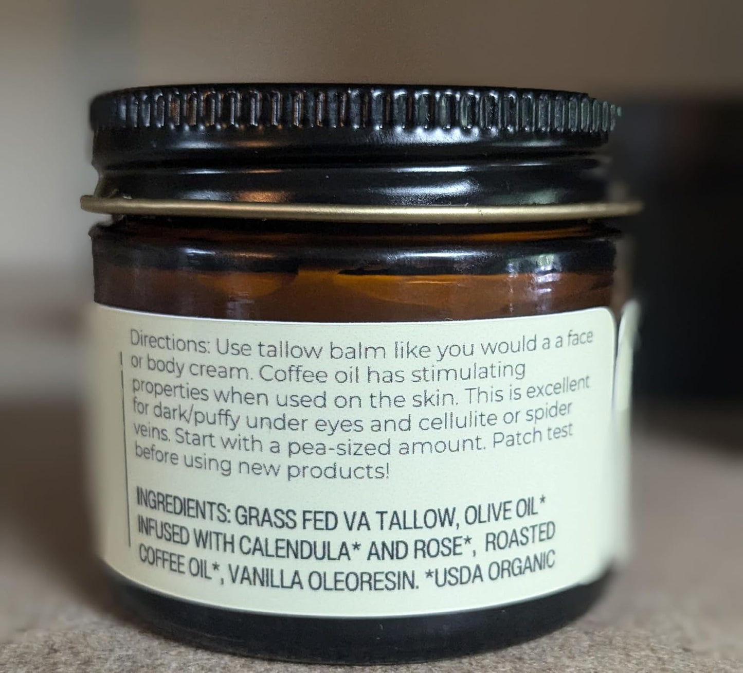 Handmade Coffee Vanilla Whipped Tallow Balm | Organic Body Butter - 1.3 Oz
