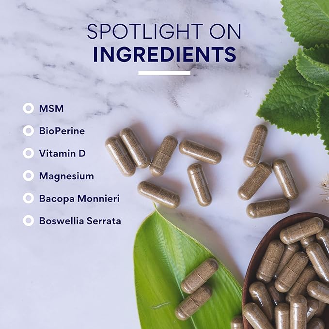 Research Verified Fibro Support - 540 Capsules - MSM, Magnesium, Vitamin D3, BioPerine - 6 Month Supply - Vegan