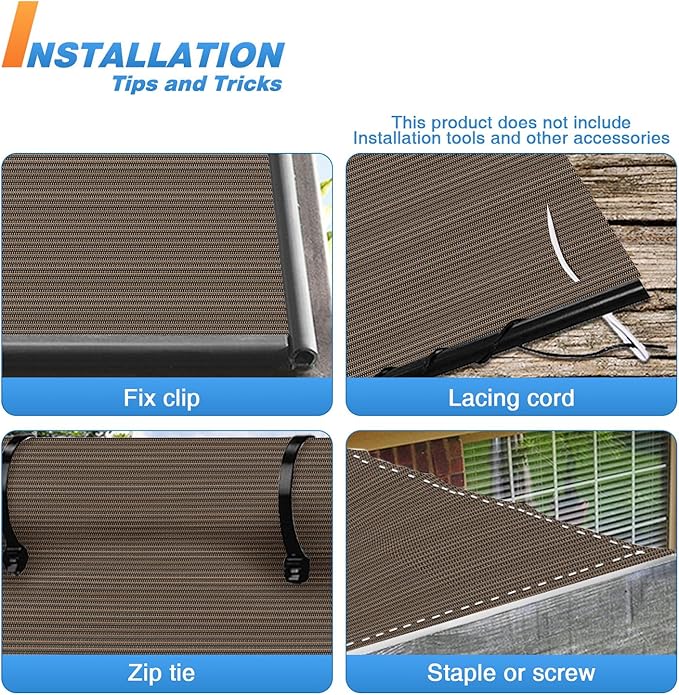 TANG Sun Shade Fabric Roll 8'x119' Shade Cloth for Garden Brown HDPE Mesh Shading Pergola Cover Replacement Canopy, 95% Blockage Sunshades for Outdoor Patio Backyard Plant