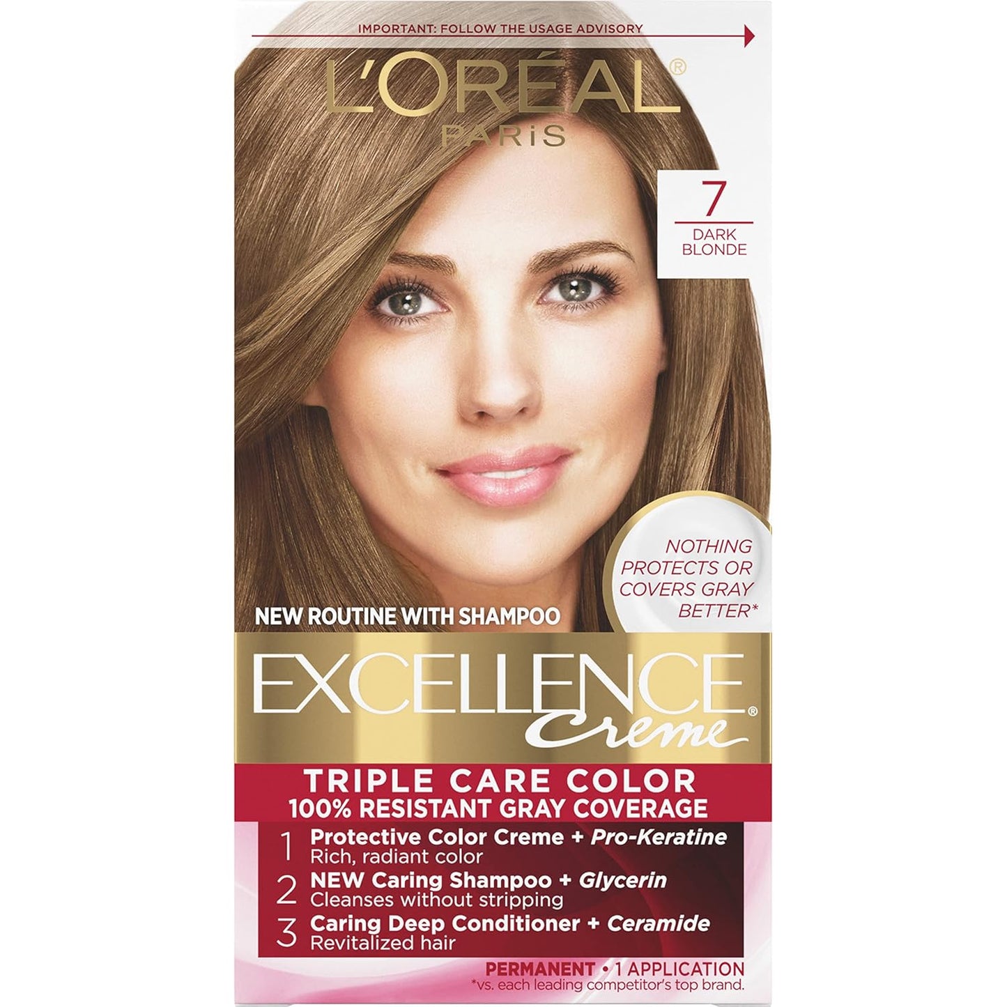 L'Oreal Paris Excellence 8G Medium Golden Blonde Hair Color | Gray Coverage, 8 Weeks