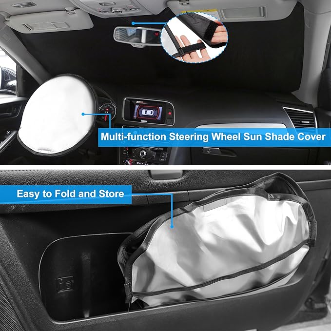 Windshield Sun Shade Custom Fit for 2022 2023 2024 2025 2026 Honda Civic 11th Gen Accessories Foldable Sunshade Sun Blocker Protect Car from Sun Rays & Heat Damage Keep Car Cooler