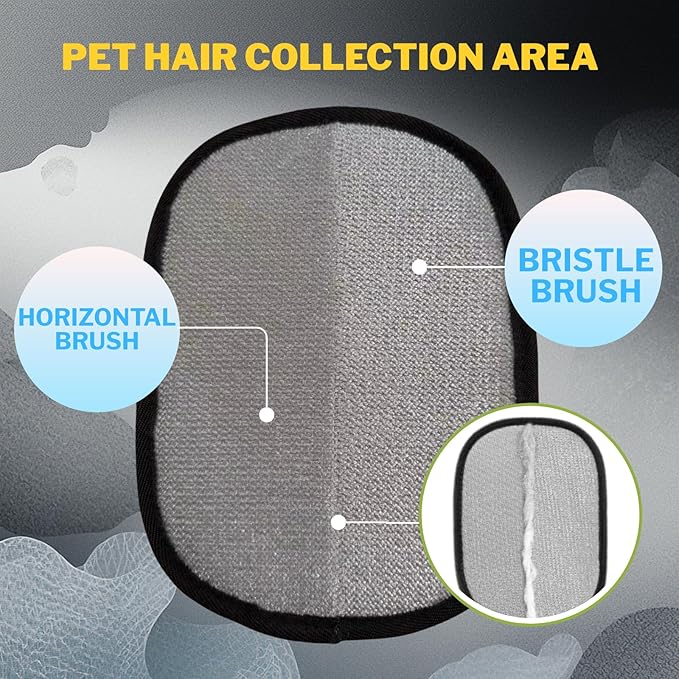 PotatoLife Pet Hair Removal Mitt, Upgraded Reusable Electrostatic Washable Fur Remover for Dogs Cats, Grooming Mitt for Couch, Sofa, Furniture, Carpet, Clothing and Car Seat, Small, 1PCS
