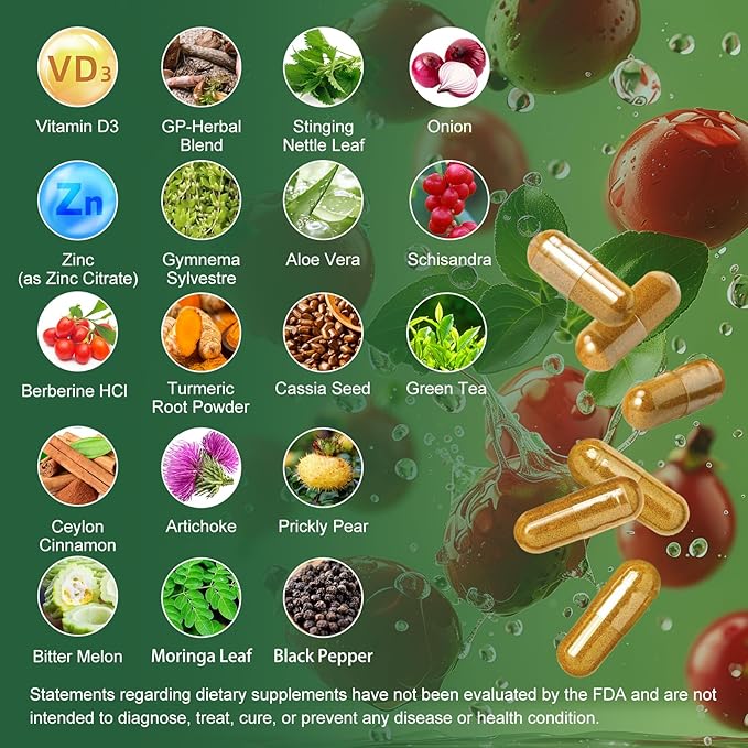 Berberine Supplement with Ceylon Cinnamon - 120 Count Berberine 1500mg Berberine HCL Capsules with Bitter Melon/Artichoke Extracts & Natural Herbs for Immune Support 2 Pack