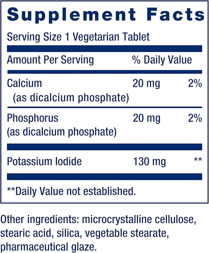 Life Extension Potassium Iodide 130mg 14 Tablets