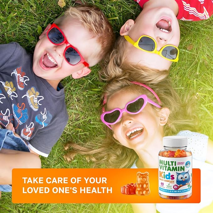 DR. MORITZ Kids Multivitamin Gummies 14 Essential Vitamins Daily Supplement for Ages 2+ Vitamin ACDE Vegetarian B6 B12 Zinc Biotin Gummy Multivitamins for Children- (60 Count)
