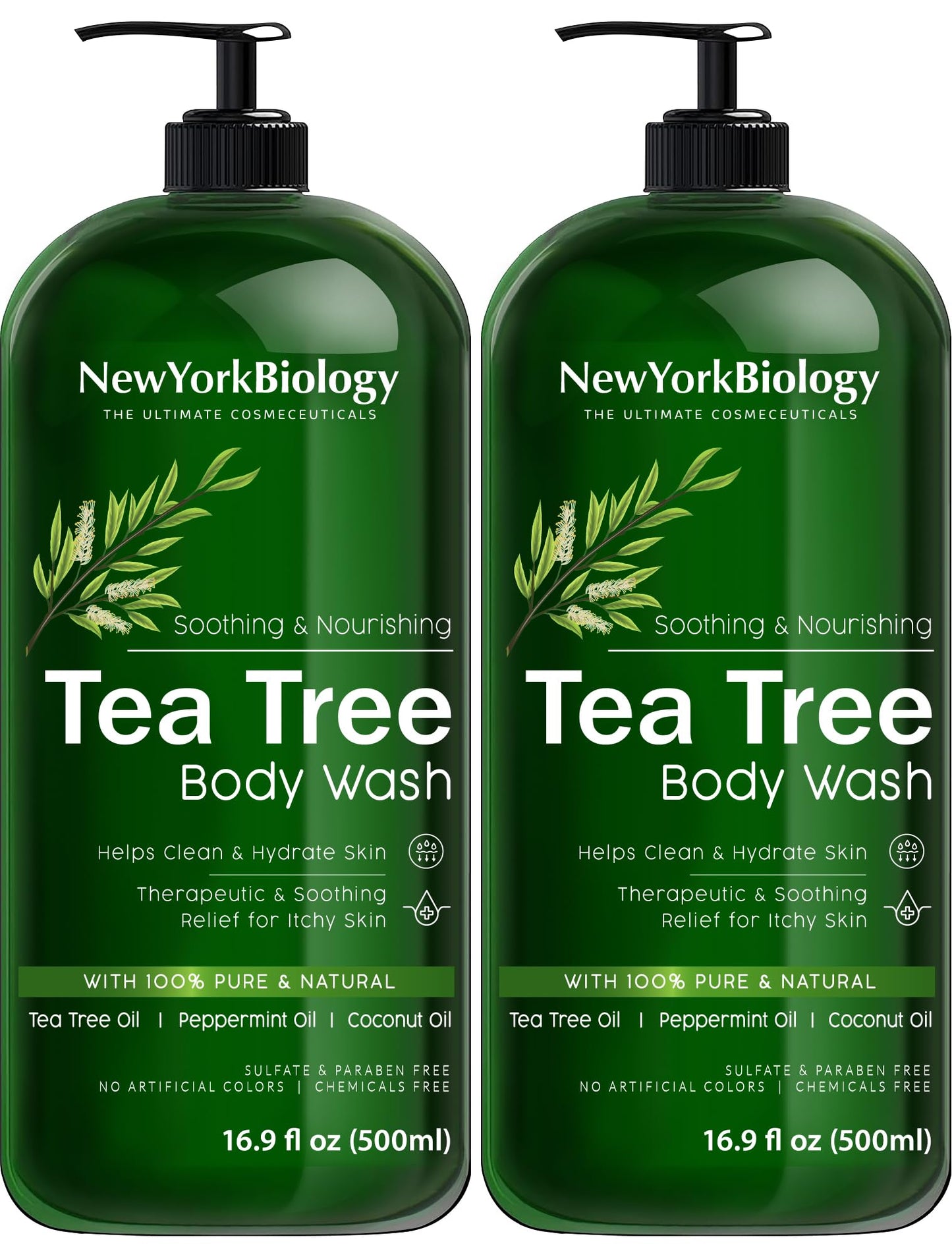 New York Biology Tea Tree Body Wash For Men And Women - Moisturizing Body Wash Helps Soothe The Skin - Refreshing And Hydrating