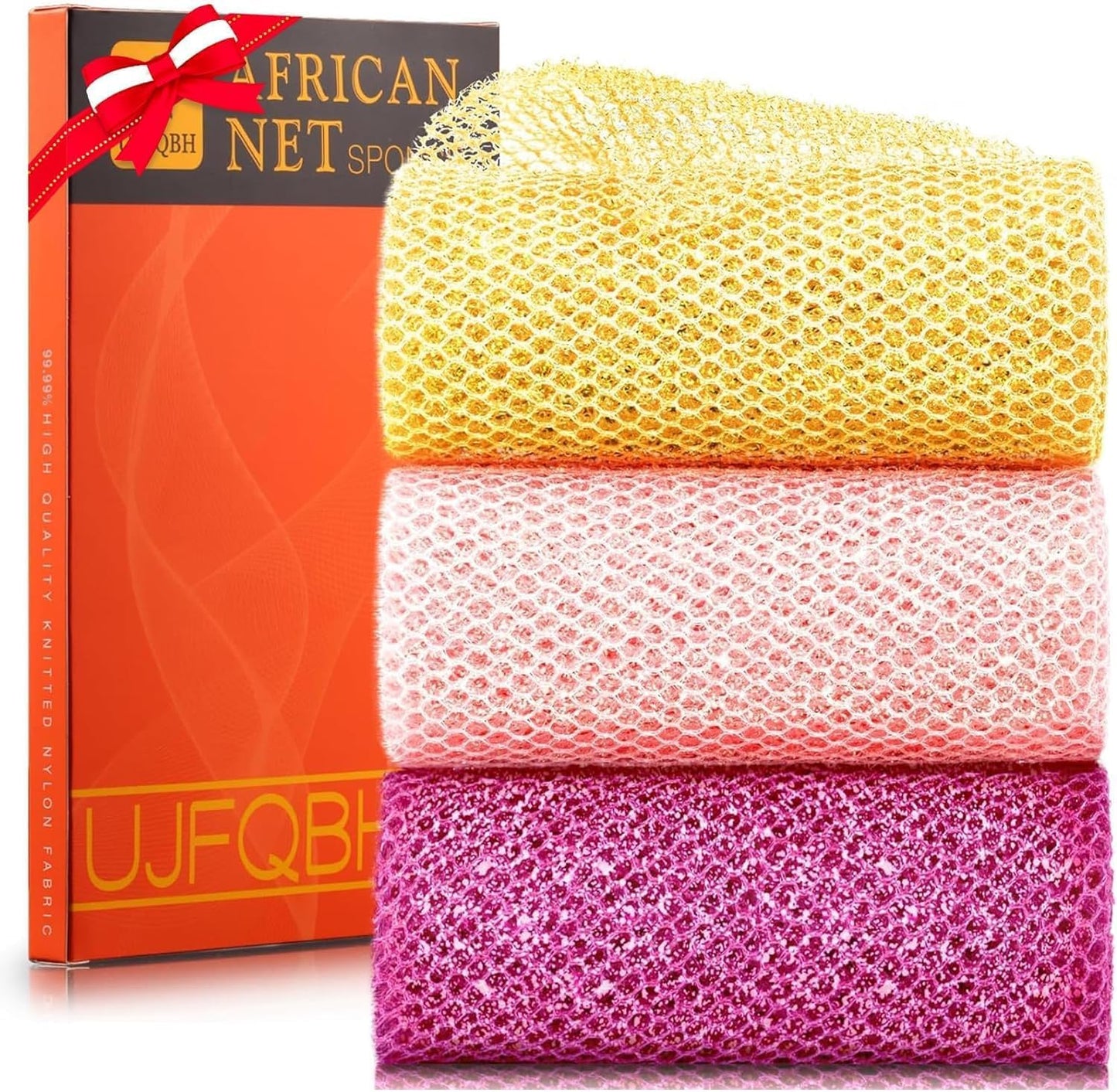 Exfoliating African Bath Sponge Set | 2-Piece Green Body Scrubber