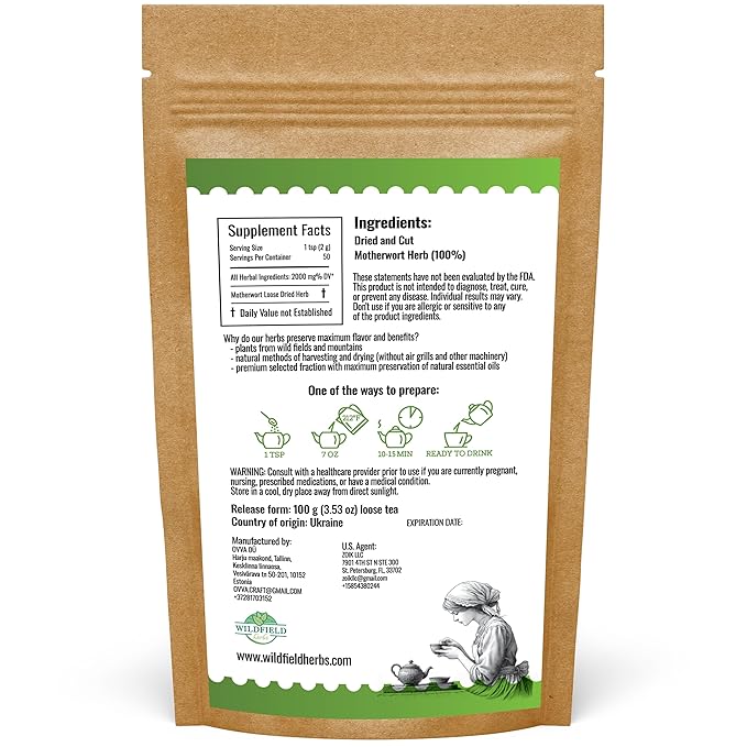 3.5 oz. Motherwort Tea Dried Motherwort Herb Tea (Leonuri Herba) - 100g Leonurus