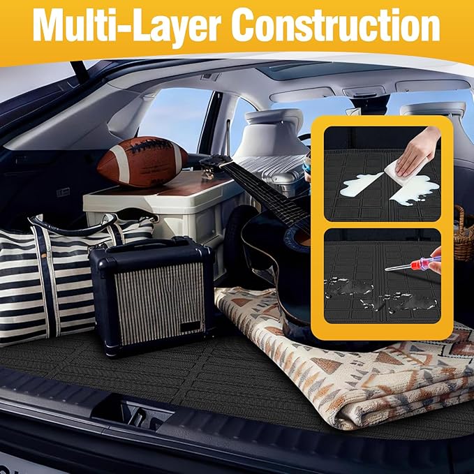 Trunk Liner Cargo Liners for Subaru Corsstrek 2018-2023 and 2017-2023 Subaru Impreza Rear Trunk Floor Mats 3D Boot Tray All-Weather TPE Black