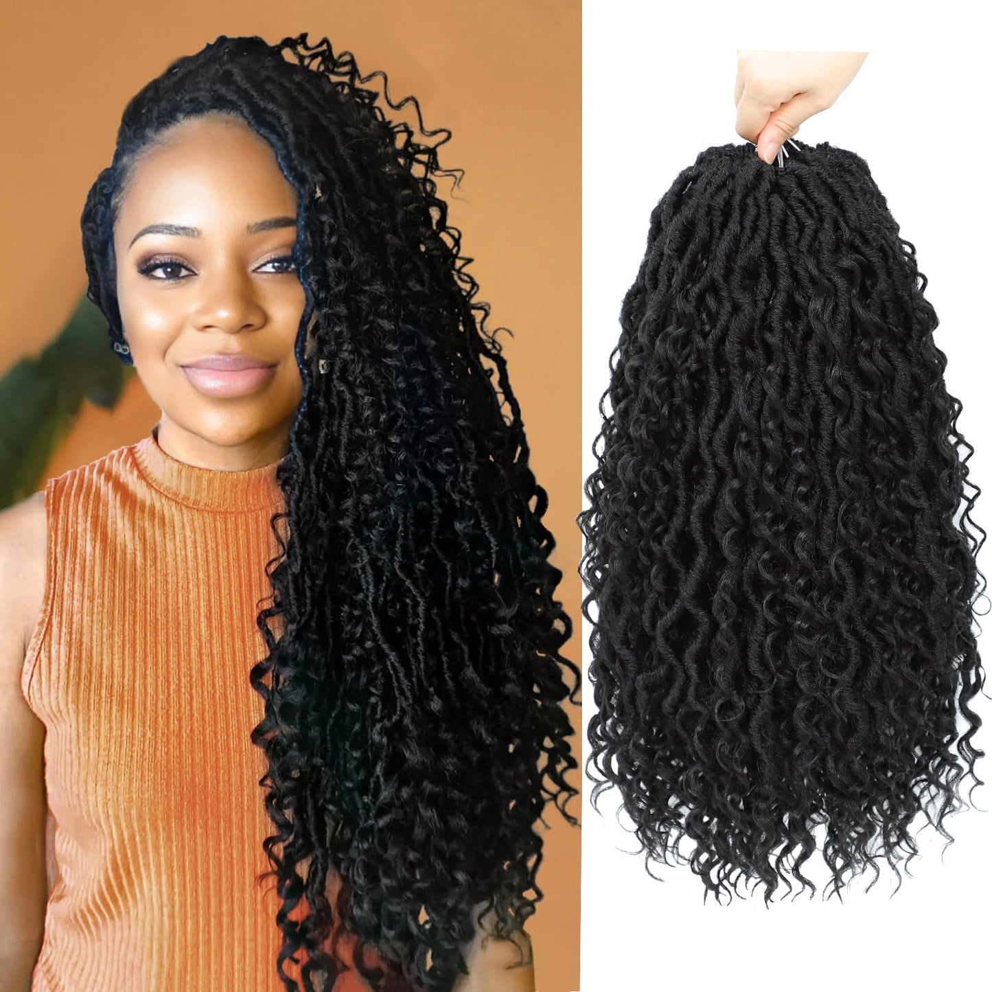 Forevery Faux Locs Crochet Hair 18 Inch Goddess Locs Crochet Hair 6 Packs Prelooped Crochet Hair For Black Women, Crochet Goddes