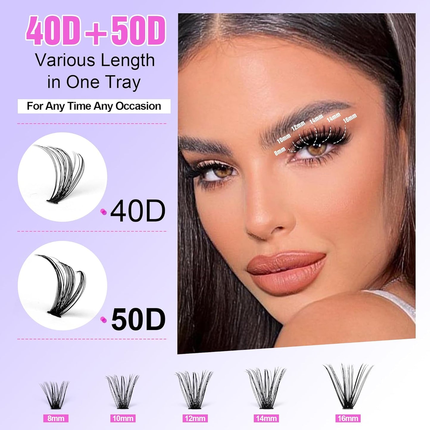 80D Mink Lash Clusters | 240pcs Individual Eyelash Extensions 10-20mm