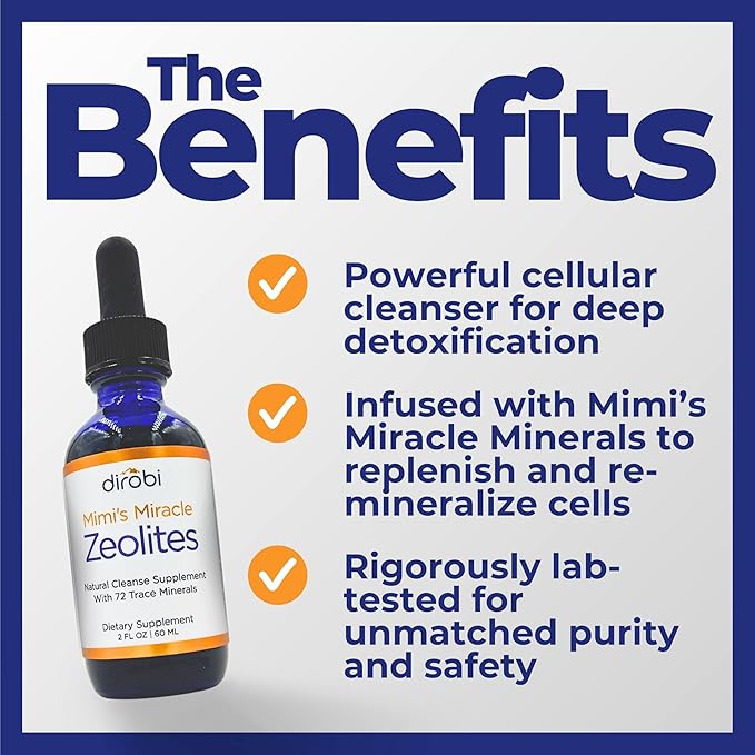 Mimi's Miracle Zeolites: Micronized Zeolite Supplement Liquid with 70 Trace Minerals - Supports Cell Restoration, Immune & Digestive Tract Health - (2 oz Bottle, 30 Day Supply)