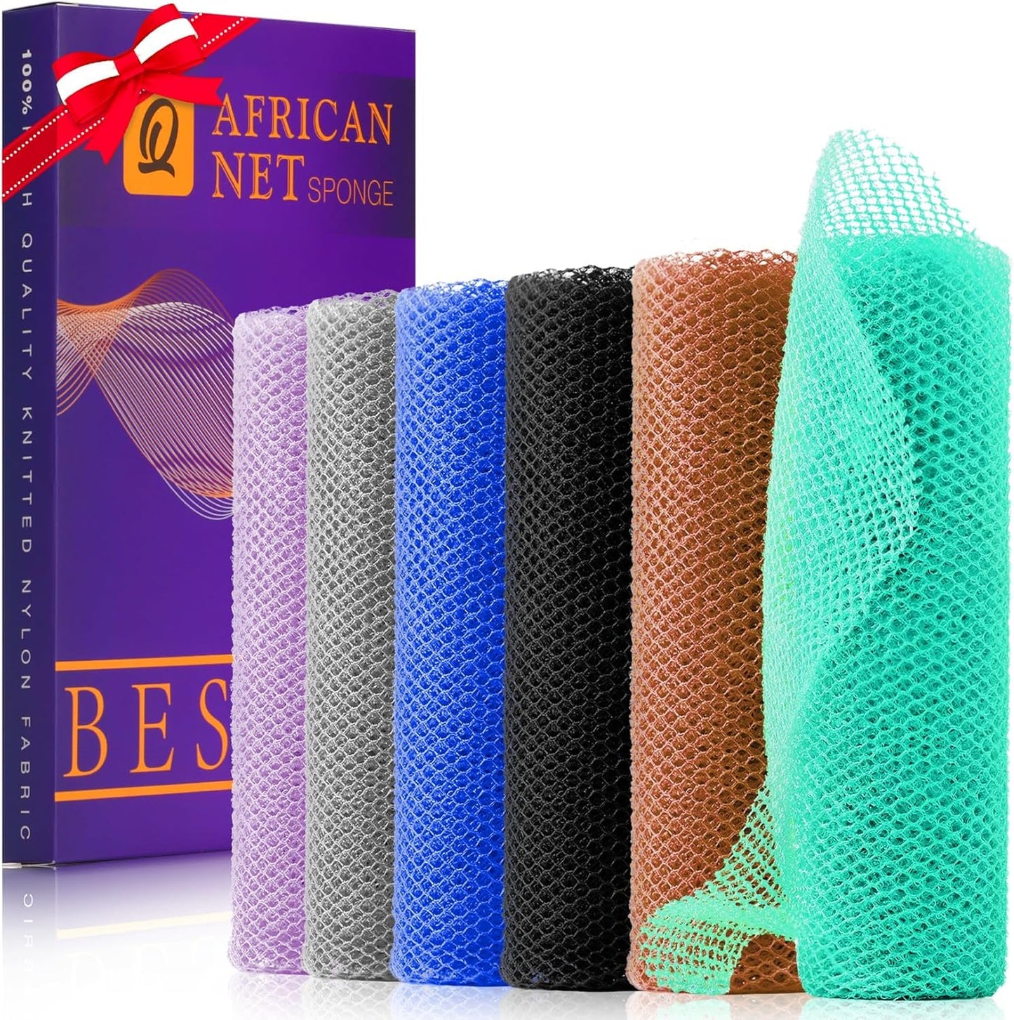 Exfoliating African Bath Sponge | Long Net Body Scrubber | Green