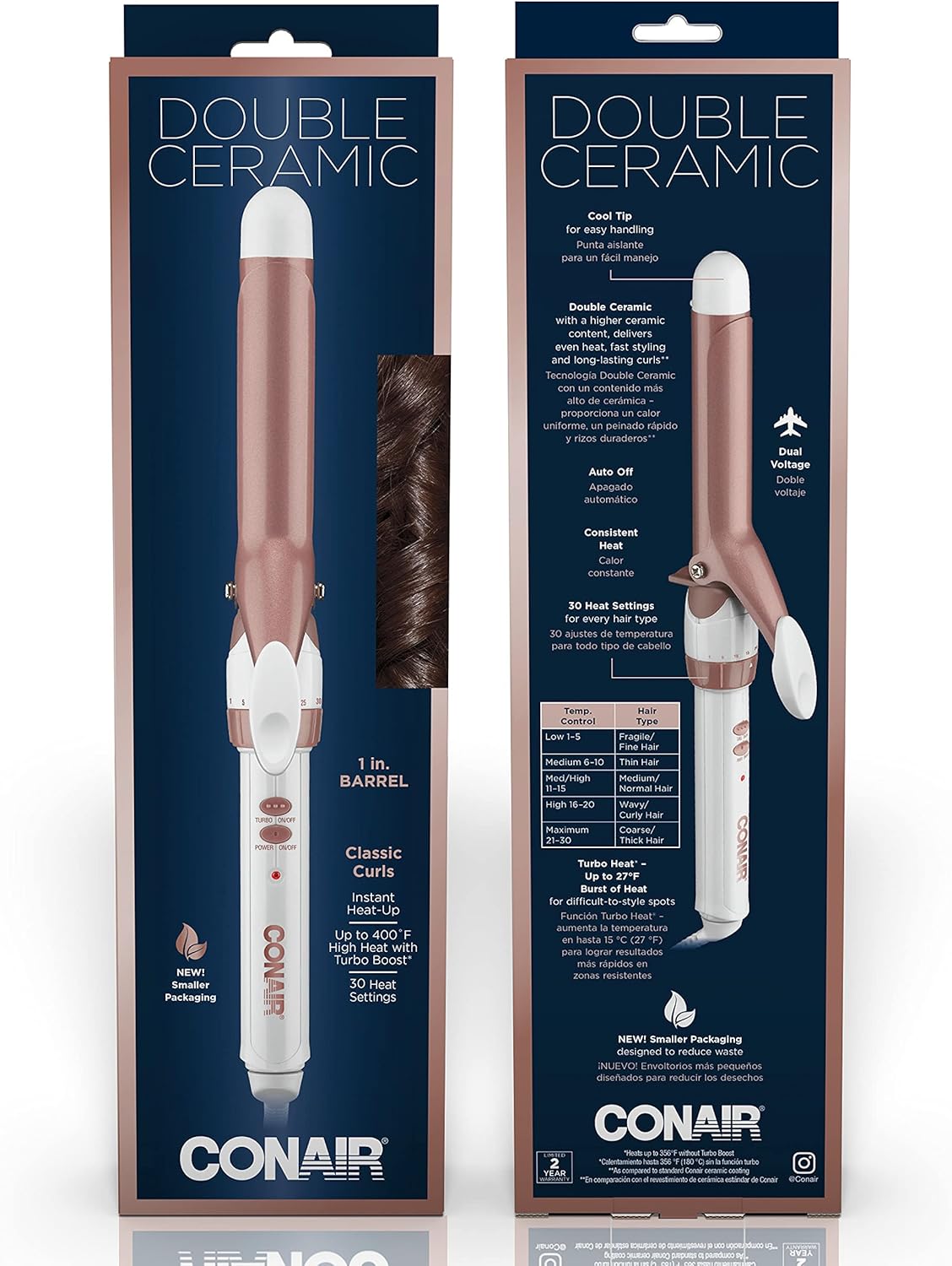 Conair Double Ceramic 3/4-Inch Curling Iron | Bonus Claw Clip | Tight Curls