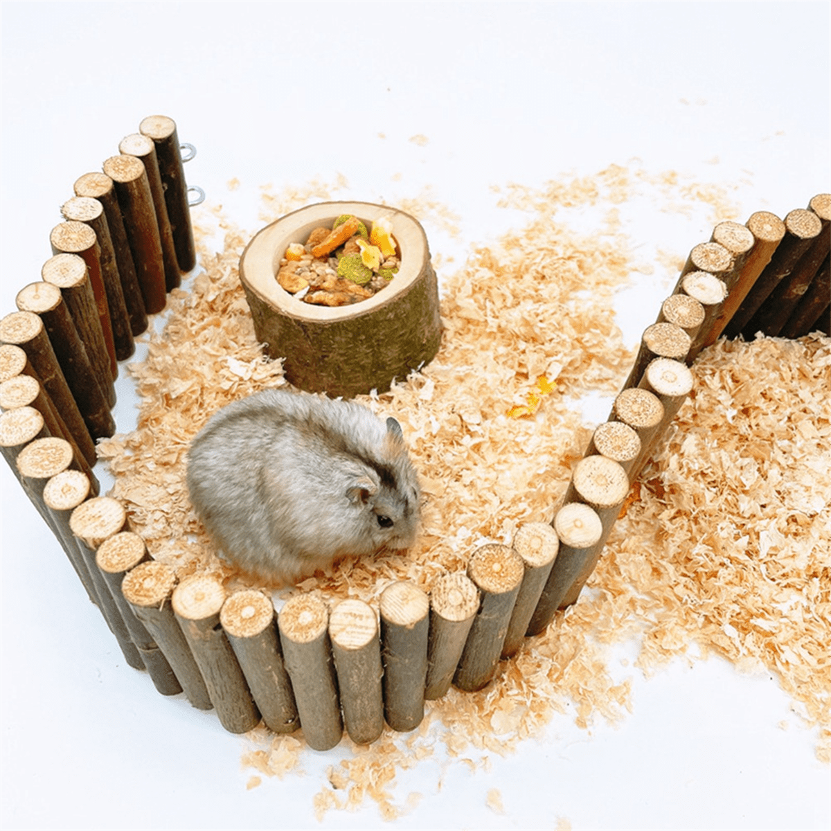 Pet Hamster Wooden Food Bowl Hamster Squirrel Food Bowl
