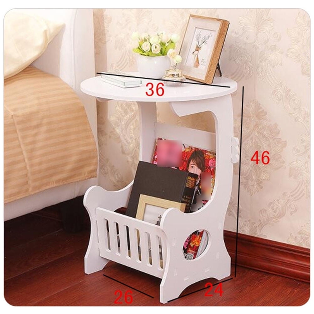 TAILTOSS Modern Accent Table Mini Coffee Table Bamboo with Snack Holder for Sofa Bed Side Use 1Pcs 18.47X14.15X9.43in