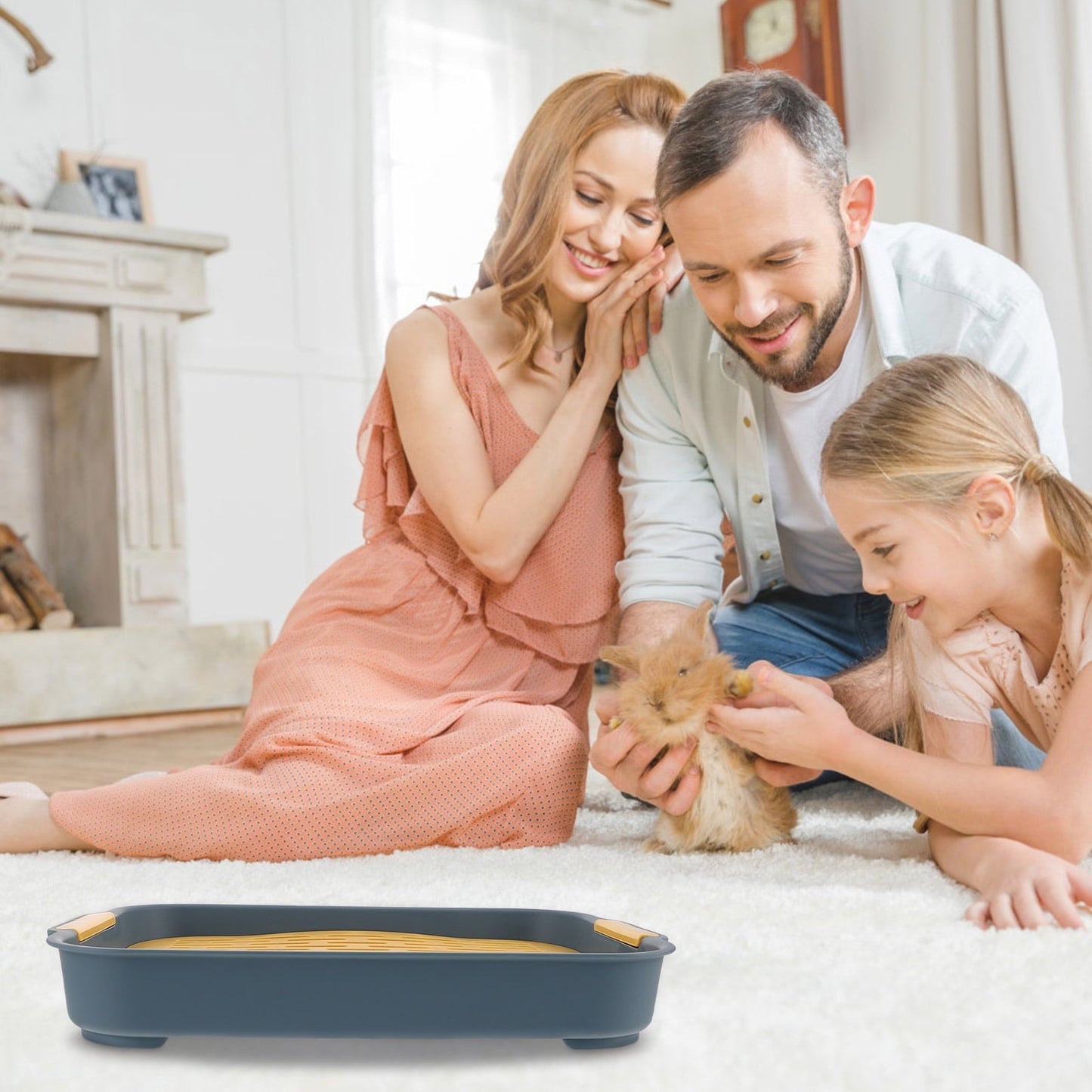 WASHWEPE Small Pet Litter Pan Hamster Toilet Navy PP 1Pack