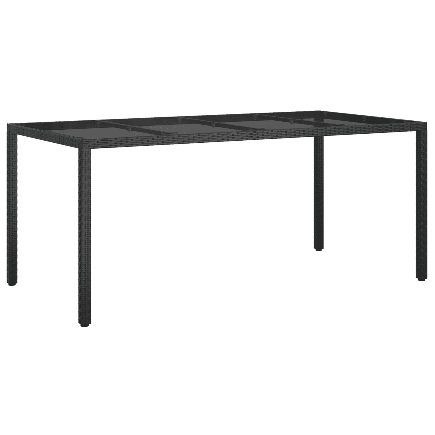 vidaXL Garden Dining Table Black 74.8 x 35.4 x 29.7 in Poly Rattan
