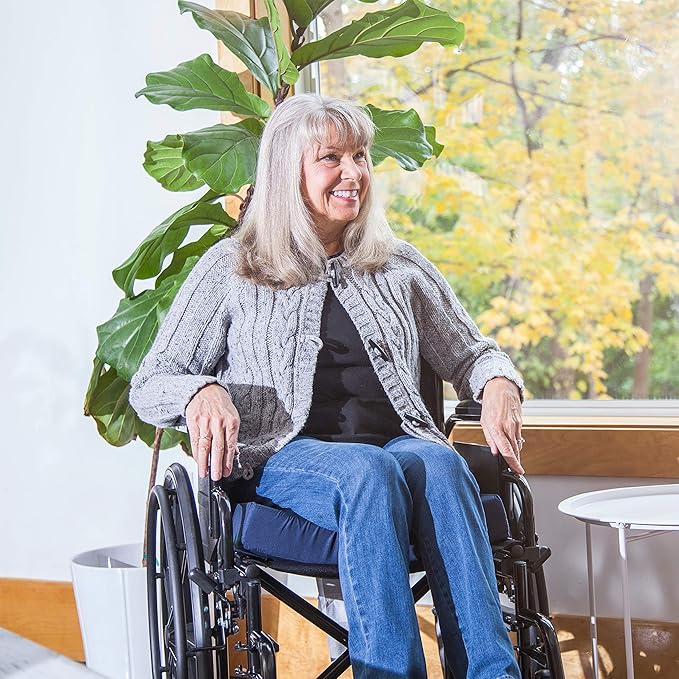 DMI Seat and Chair Cushion for Office Chairs, Wheelchairs, Scooters, Kitchen Chairs or Car Seats, FSA HSA Eligible, for Support and Height while Reducing Stress on Back, Tailbone or Sciatica