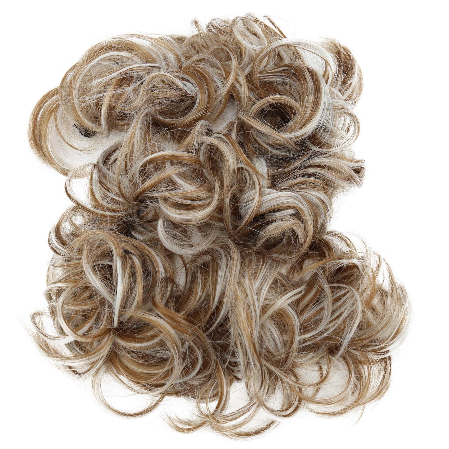 Caisha Hairpiece Hair Wrap Heat-Resistant Synthetic Fibres Curly Messy Updo Light Brown Gray Mix Hw40