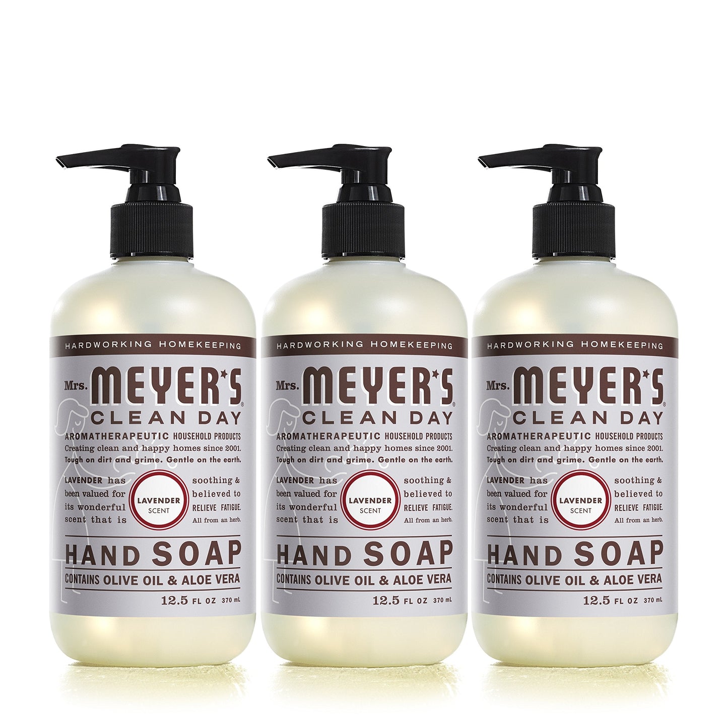 Mrs. Meyer'S Clean Day Hand Soap, Made With Essential Oils, Biodegradable Formula, Lavender, 12.5 Fl. Oz - Pack Of 3