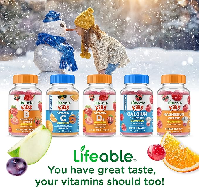 Lifeable Zinc Kids + Turmeric Curcumin Kids, Gummies Bundle - Great Tasting, Vitamin Supplement, Gluten Free, GMO Free, Chewable Gummy