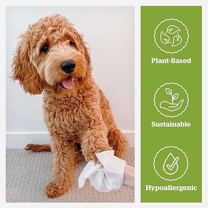 Pogi’s Dog Wipes Travel Packs – Hypoallergenic Pet Wipes for Paws, Body & Butt – Cleaning & Hydrating, Fragrance Free, 120-Count