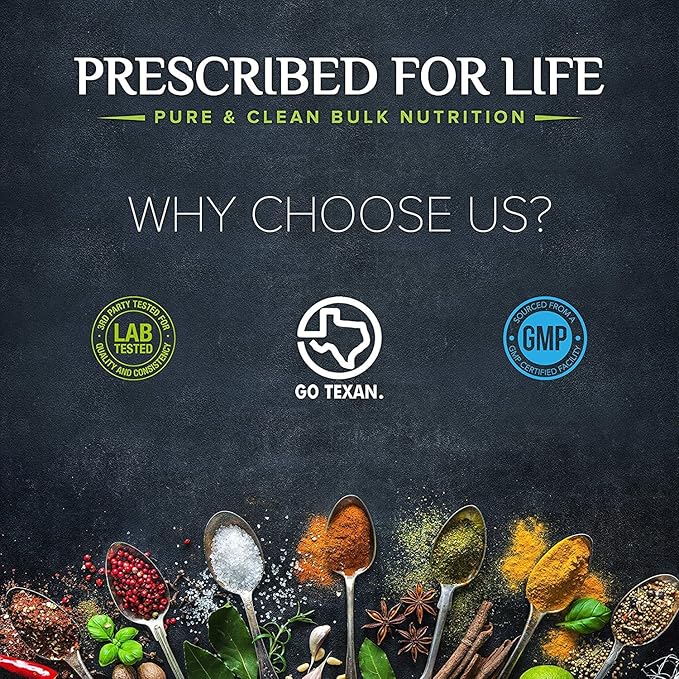 Prescribed for Life Calcium D Glucarate Powder, Pure CDG Fine Powder, USP Grade, Vegan, Gluten Free, Non GMO (1kg / 2.2lb)