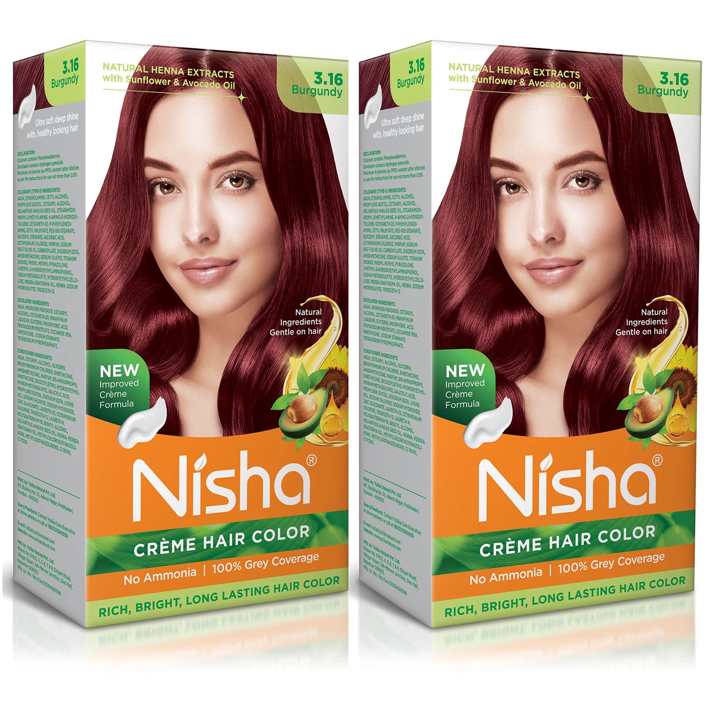 Nisha Crme Permanent Hair Color | Hair Dye Burgundy (Pack Of 2)