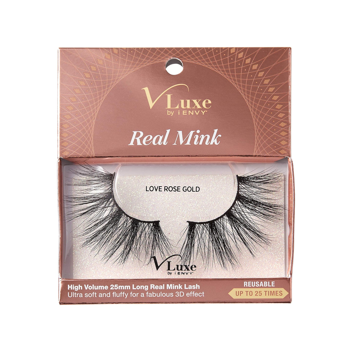 Ienvy V Luxe By Ienvy False Eyelashes Real Mink Lashes Dramatic Long Eyelashes (Love Rose)