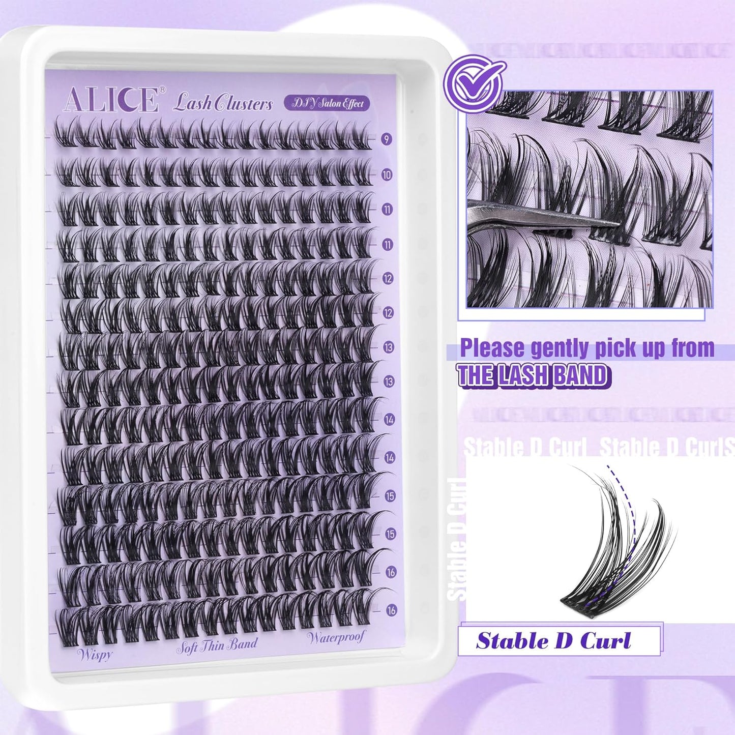 ALICE Wispy Cluster Eyelash Extensions | 192pcs Natural Individual Lashes | DIY 10-18mm