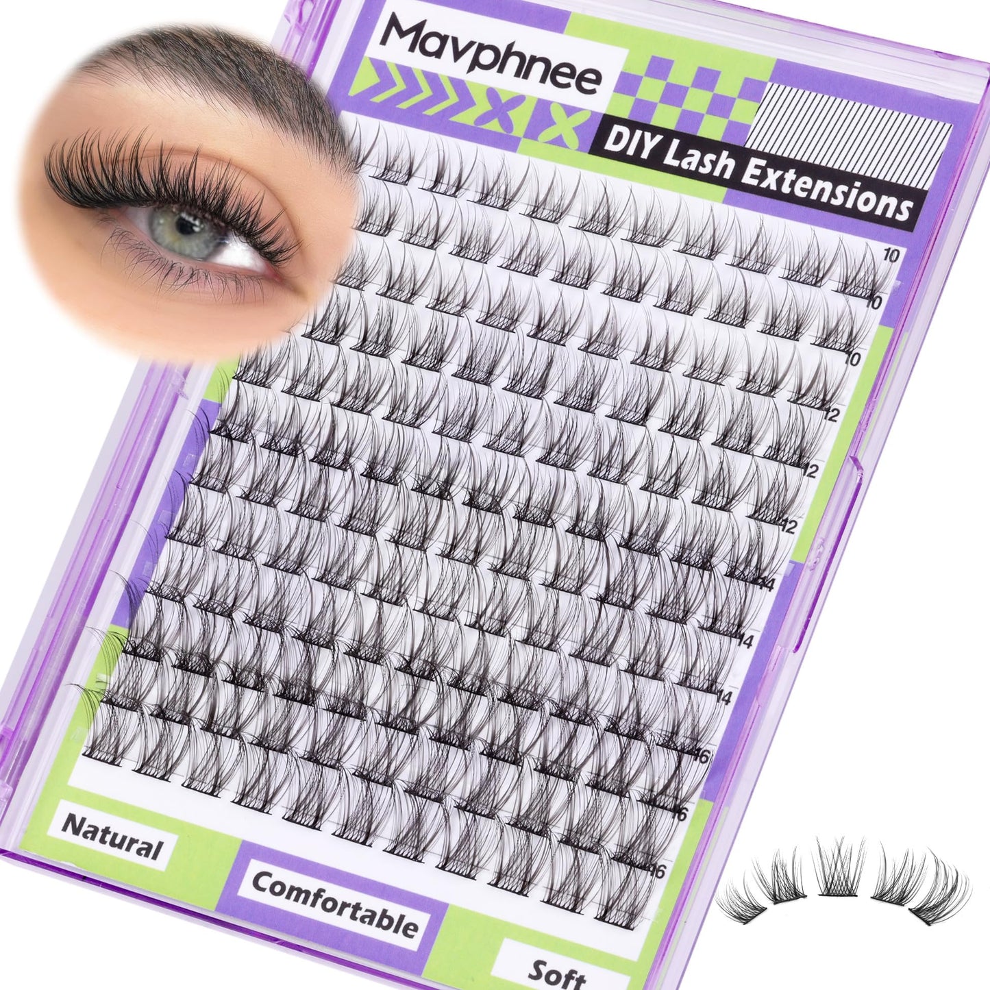 Mavphnee Natural Lash Clusters Wispy Eyelash Extensions C Curl Lash Extension10-16Mm Eyelash Clusters 132 Pcs Lash Individuals D