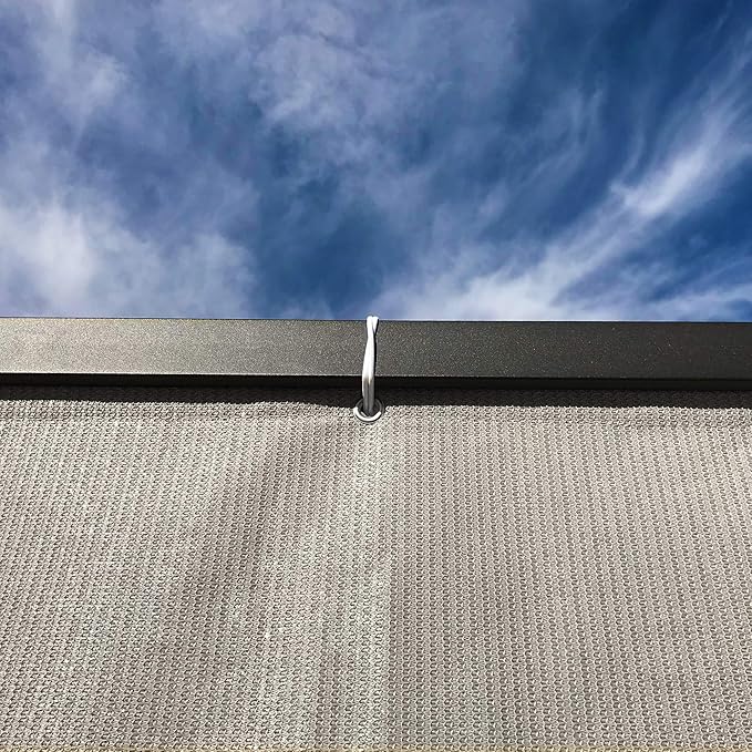 Alion Home Sun Shade Privacy Panel with Grommets and Hems on 4 Sides for Patio, Awning, Window, Pergola or Gazebo - Smoke Tan(10' x 12')