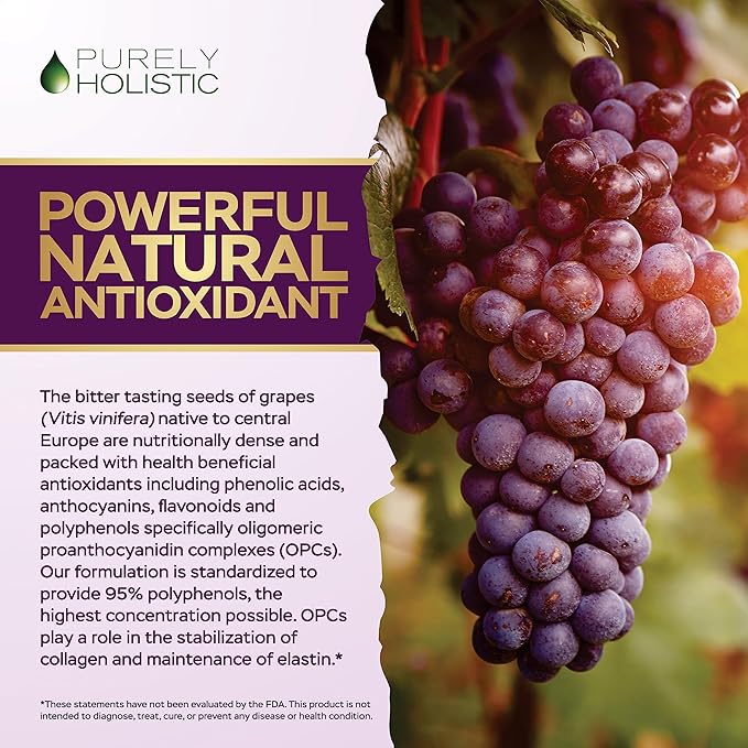 Purely Holistic Grape Seed Extract 400mg + Tart Cherry Extract and Celery Seed Bundle - 430 Vegan Capsules - Made in USA