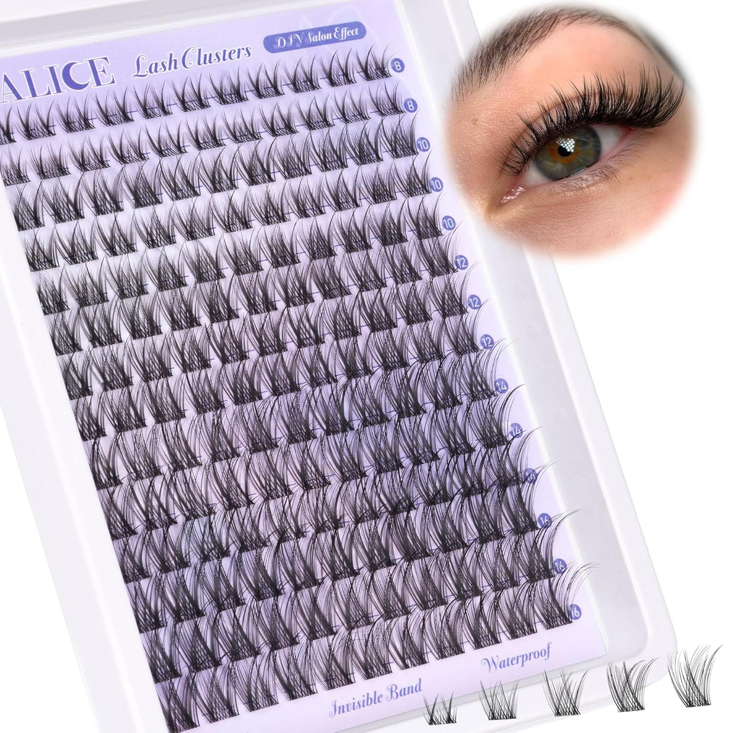 ALICE Wispy Lash Clusters | 168 Pcs | 10-18mm Natural Volume Extensions
