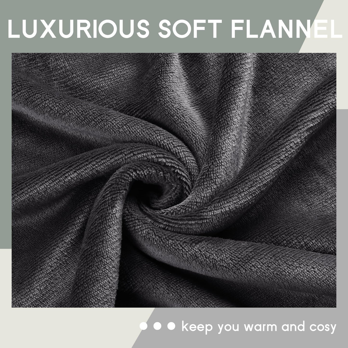 Heated Blanket Electric Blanket Full Size 72''x84'', Soft Flannel Heating Blanket with 1-10 Hour Auto Off - 6 Heat Settings - Machine Washable - Dark Grey