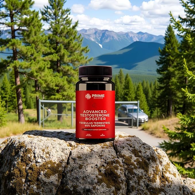 PRIME BALANCE Men’s Health Advanced Testosterone Support Supplement with Tribulus Terrestris, Zinc, Black Pepper, and Selenium – 90 Capsules – 45 Days Supply