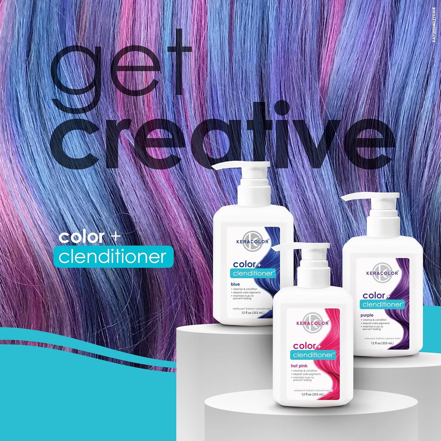 Keracolor 3-In-1 Color-Depositing Conditioner | Gently Cleanses & Conditions | 12 Fl Oz