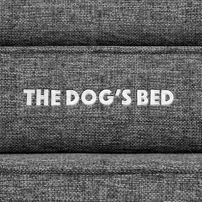 The Dog’s Bed, XXL Grey Linen 51.5x39, Memory Foam, Pain Relief: Arthritis, Hip & Elbow Dysplasia, Post Surgery, Lameness, Supportive, Calming, Waterproof Washable Cover, Veterinary Approved