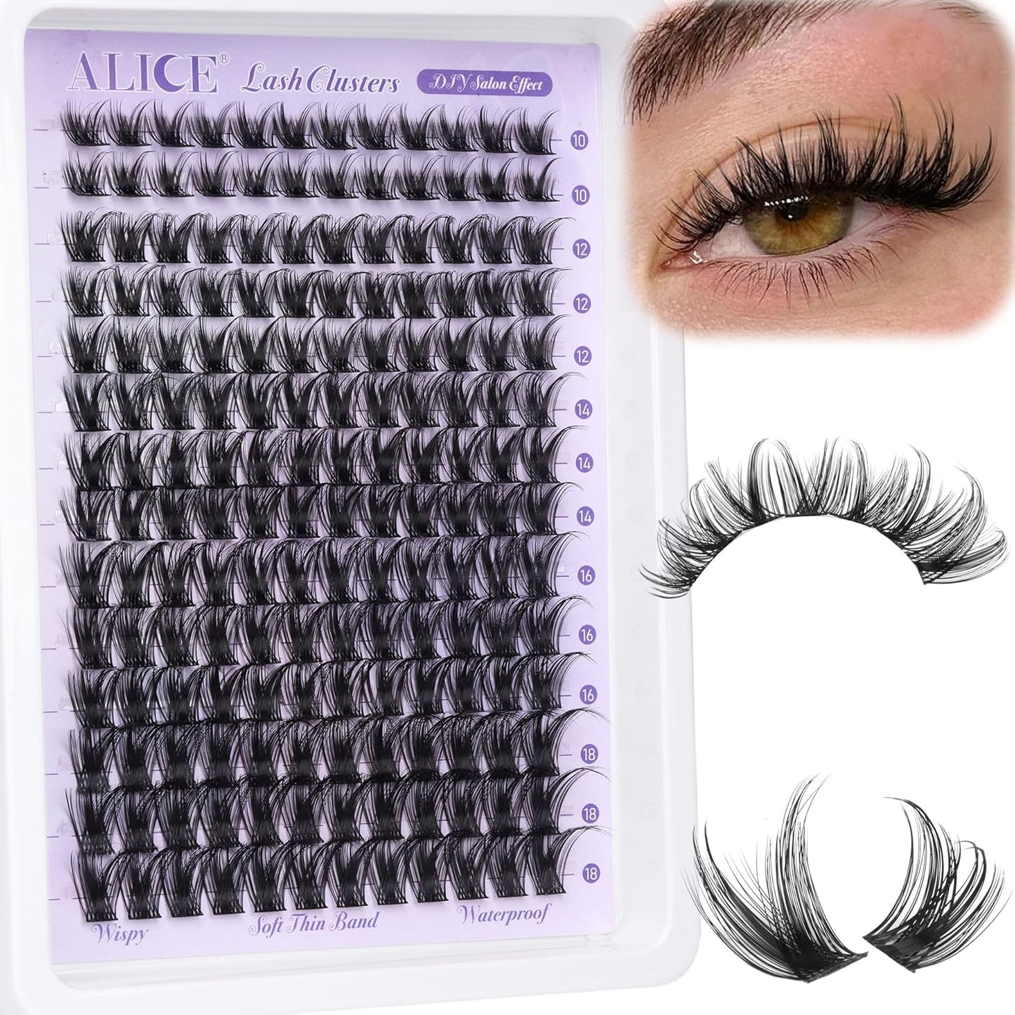Natural Wispy Lash Extension Kit | 140pcs Clear Band Cluster Lashes for DIY